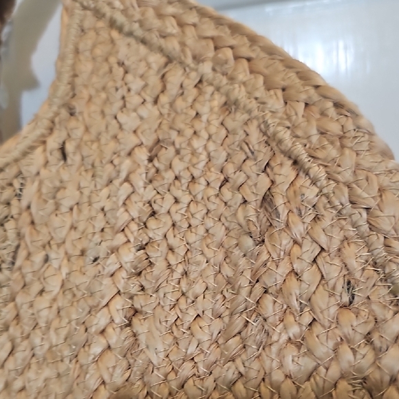 Natural Woven Tote with Black Embroidery - Picture 4 of 7